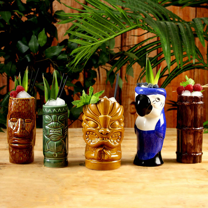 Tazas Tiki de Hawái, Taza para - Wine Beer Cocktail reseña y precio